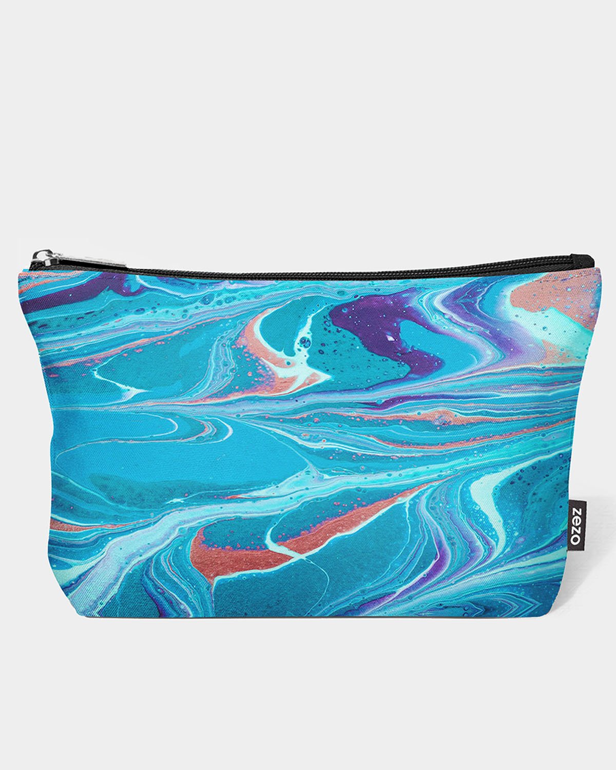 Zezo Abstract Zipper Makeup Bag – Compact, Durable & Multipurpose Cosmetic Pouch