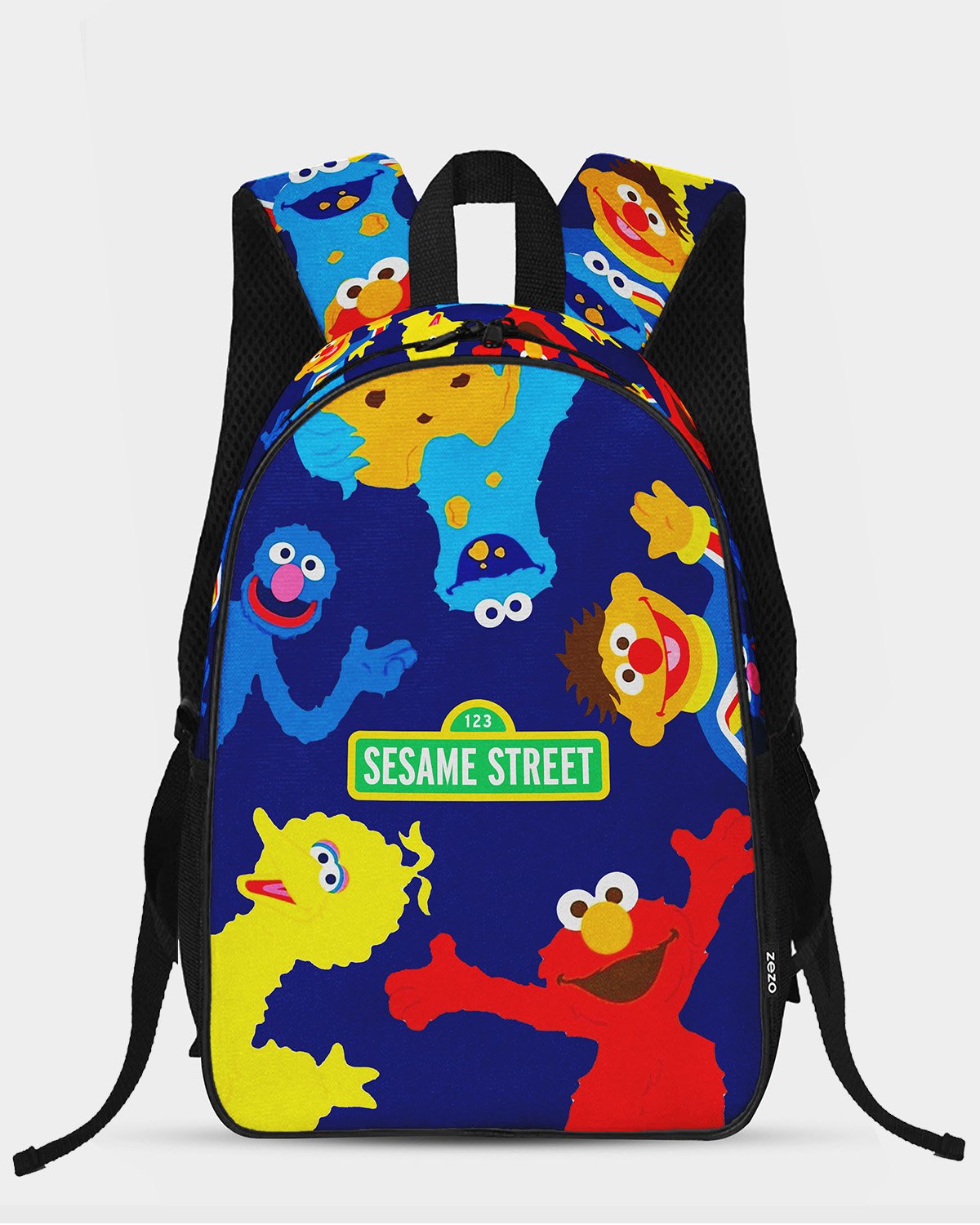 Zezo Elmo Kids School Bag – Allover Print Backpack for Boys & Girls
